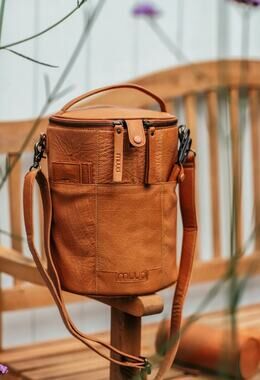 Muud Saturn XL Project Bag Whisky Leather Knitting Craft Yarn